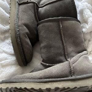 Gray Suede Winter Boots